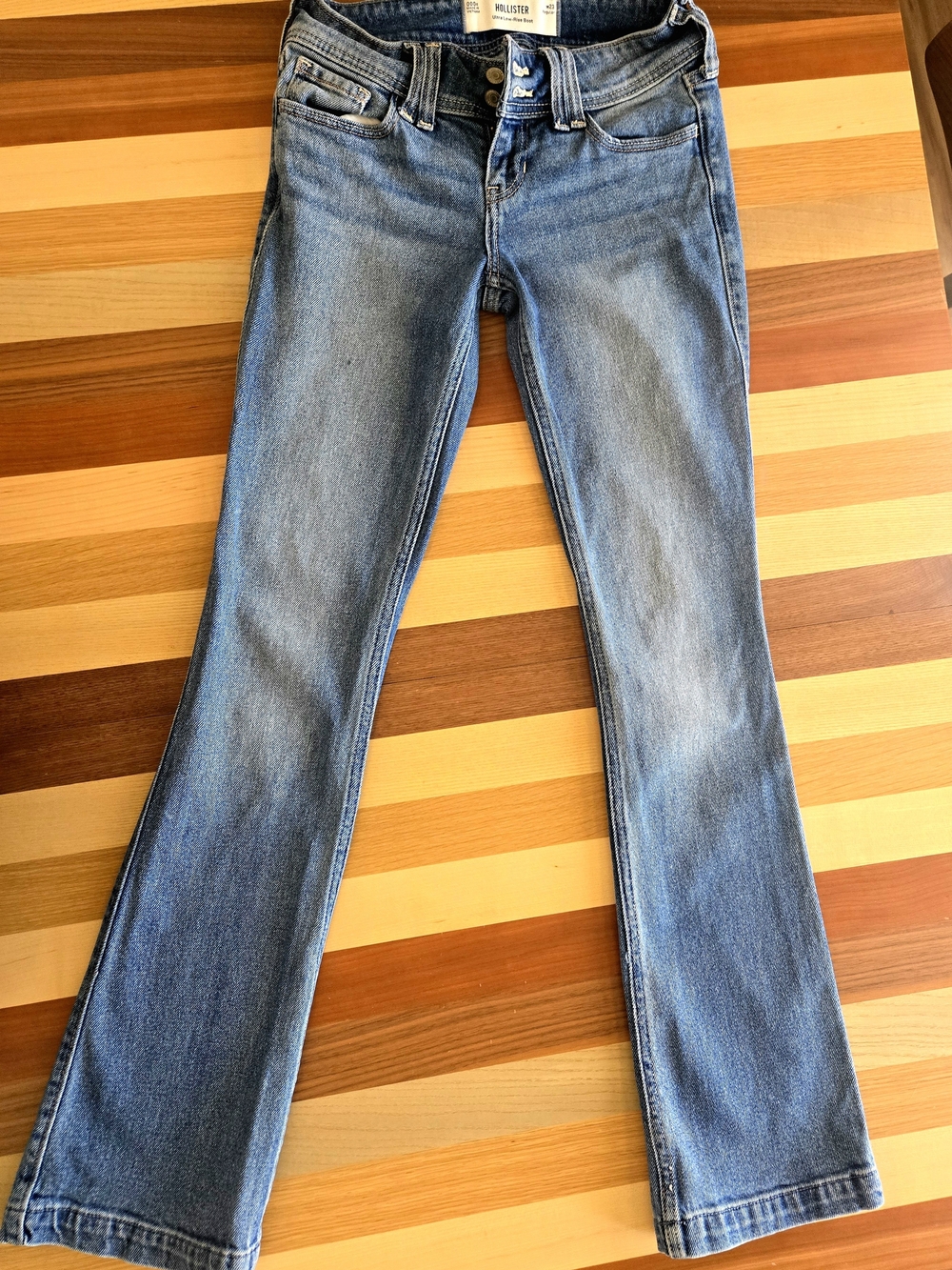 Hollister Women's Light Blue Bootcut Jeans Ultra Low Rise Size 23